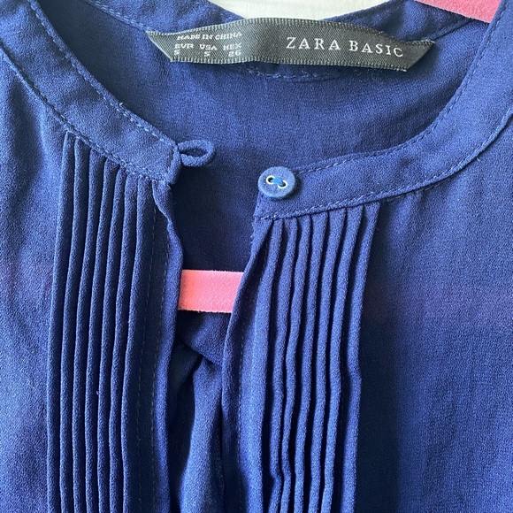 Excellent condition Zara indigo blue sheer blouse - Picture 2 of 4